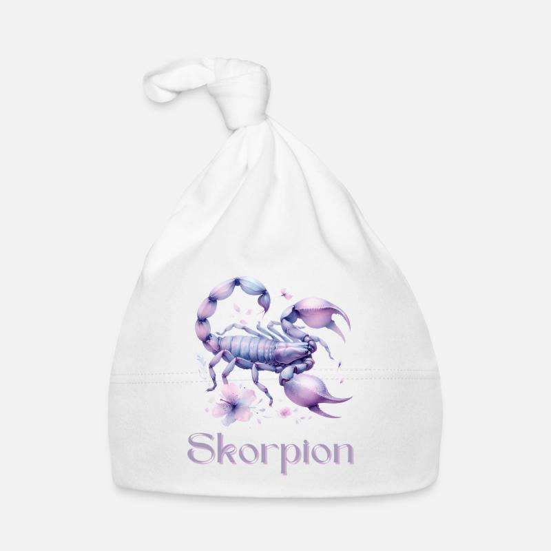 Elegantes Skorpion Sternzeichen Aquarell Geschenk Baby Bio-Mütze