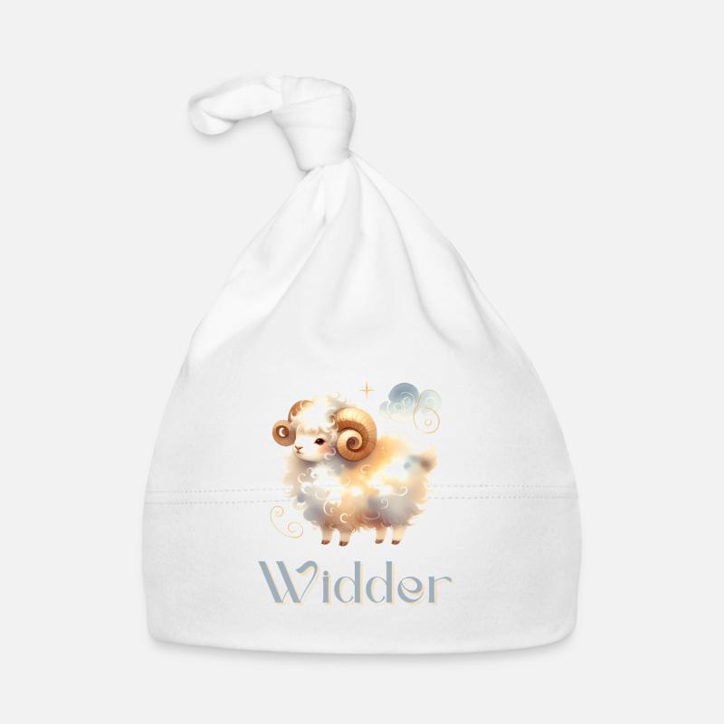 Elegantes Widder Sternzeichen Aquarell Geschenk Baby Bio-Mütze