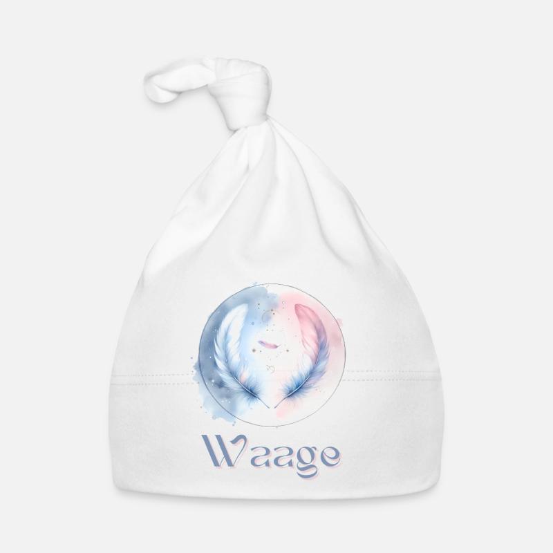 Elegantes Waage Sternzeichen Aquarell Geschenk Baby Bio-Mütze