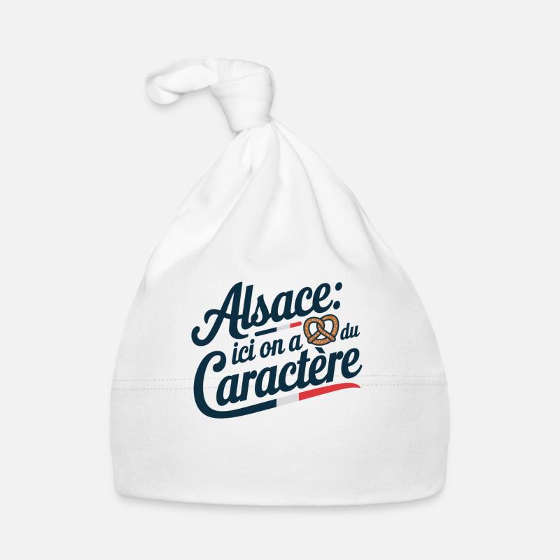 Alsace On A Du Caractère Bretzel Humour Alsacien - Bonnet bio Bébé - blanc