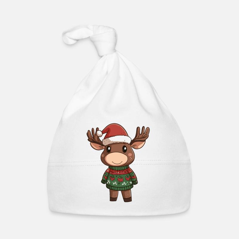 Moose Christmas Organic Baby Cap