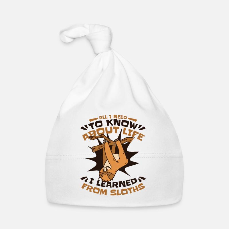 I Learned From Sloths Folivora Brown-Throated Organic Baby Cap