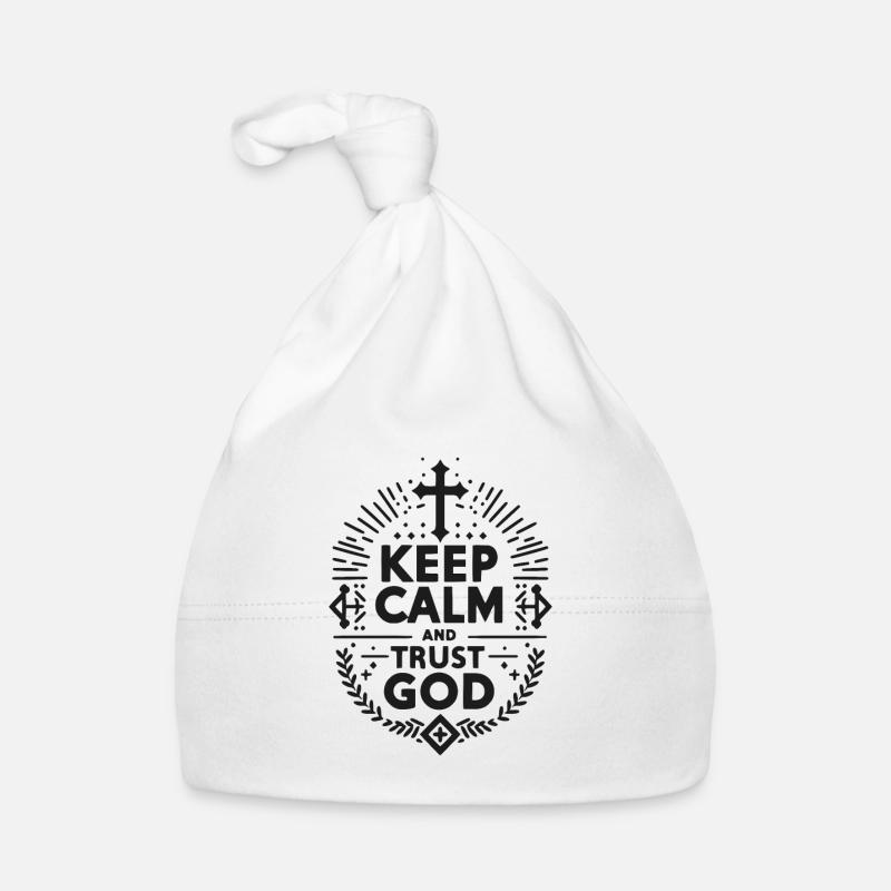 Keep Calm and Trust God Organic Baby Cap