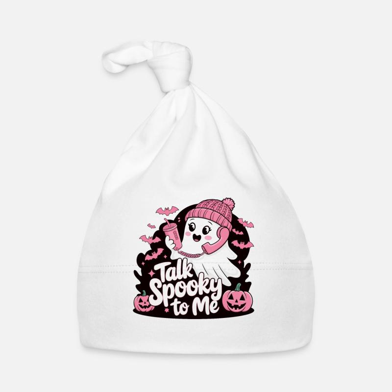 Halloween Ghost Funny Talk Effrayant pour moi Bonnet bio Bébé