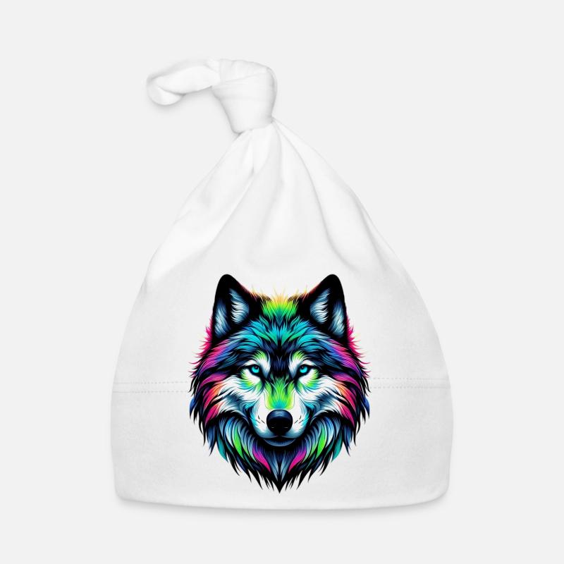Wolf - Baby Bio-Mütze - Weiß