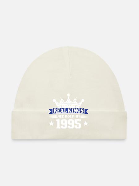Cadeau d’anniversaire 1995 Millésime 1995 - Bonnet bio Bébé - blanc - Devant