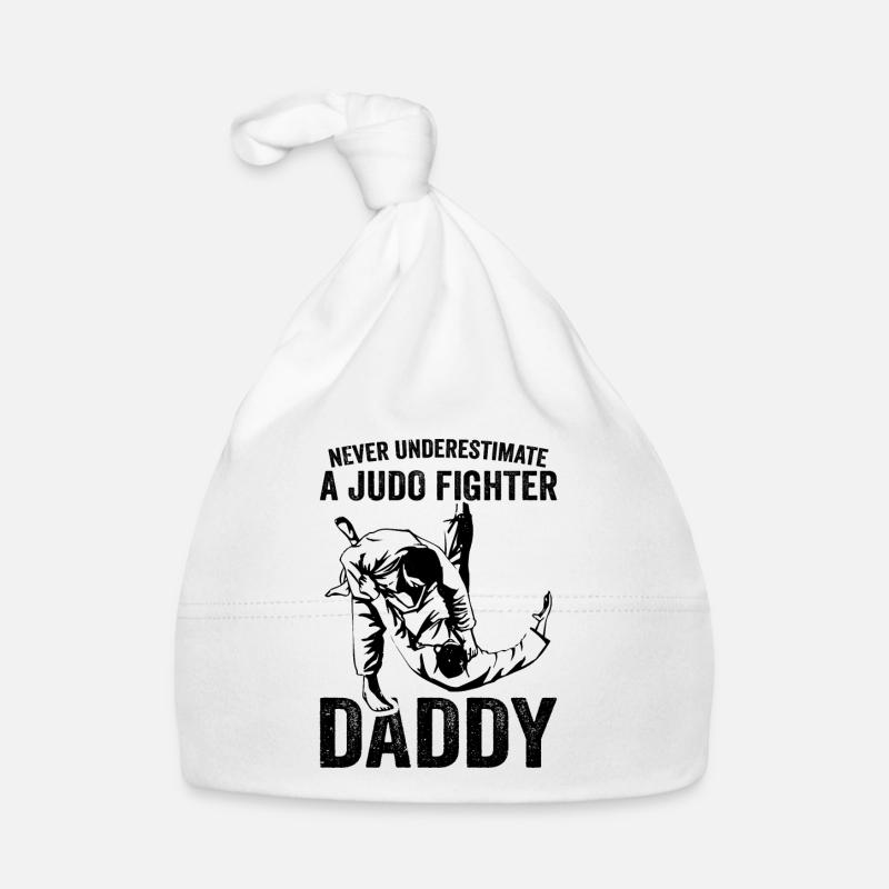 Never underestimate a Judo Fighter daddy Organic Baby Cap