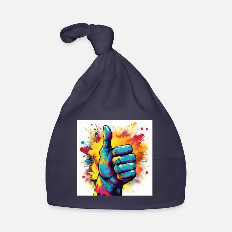 Thumbs Up Explosion – Bold Pop Art Design Organic Baby Cap