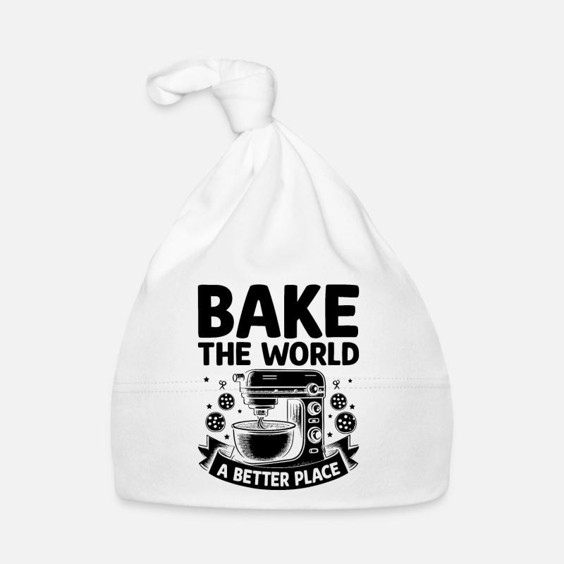 Bake The World Ein besserer Ort Bäcker Gebäck Backen Baby Bio-Mütze
