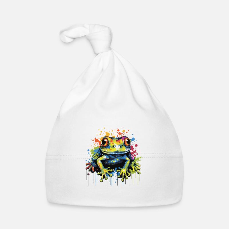 Frog Pop Art Organic Baby Cap