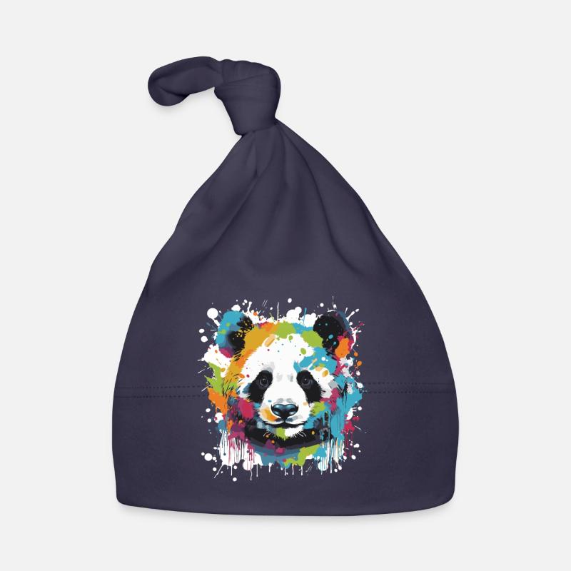 Panda Head Portrait Pop Art Organic Baby Cap