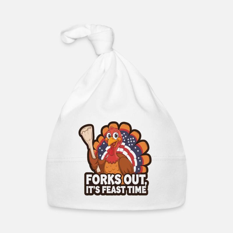 Dinde drôle de Thanksgiving Bonnet bio Bébé