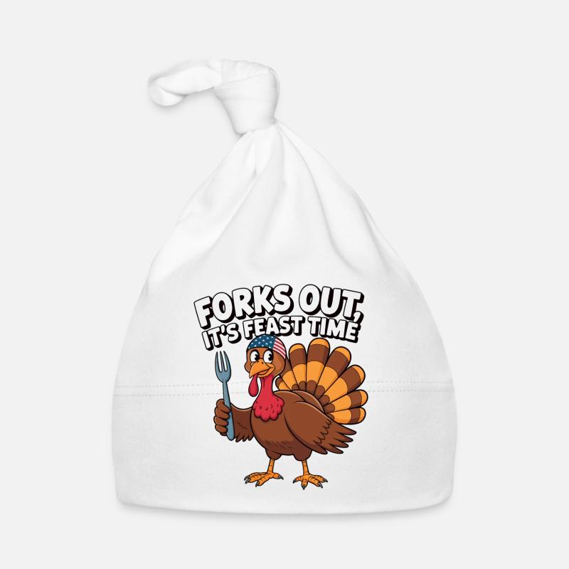 Dinde drôle de Thanksgiving Bonnet bio Bébé