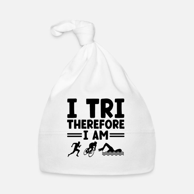Je tri donc je suis nageur, vélo, course, triathlète Bonnet bio Bébé
