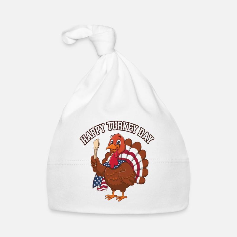 Dinde drôle de Thanksgiving Bonnet bio Bébé