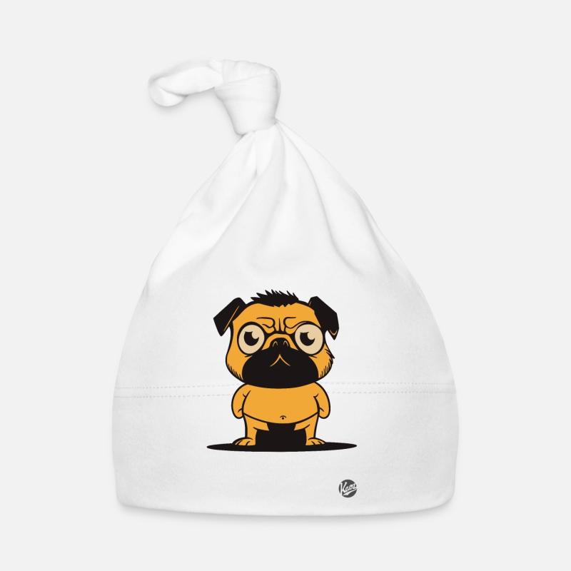 Mops Hund Sumo-Ringer Baby Bio-Mütze
