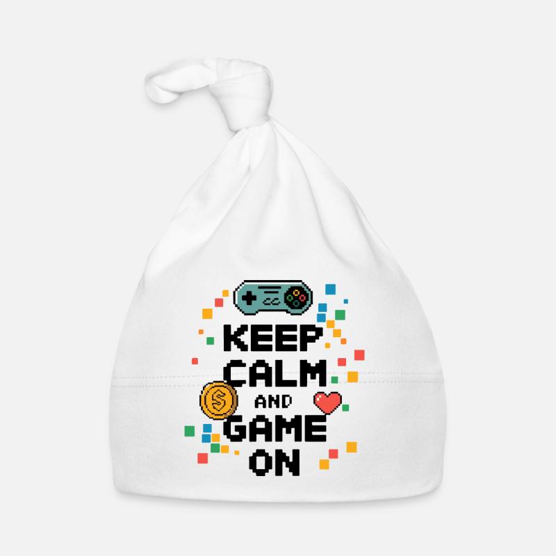 Restez calme et continuez à jouer - Citation de jeu Bonnet bio Bébé