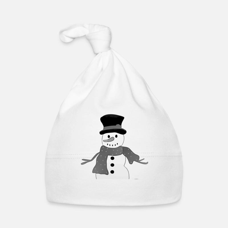 Grauer Schneemann Baby Bio-Mütze