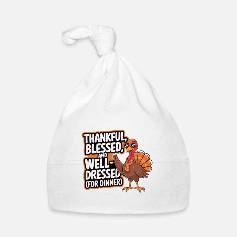 Dinde drôle de Thanksgiving Bonnet bio Bébé