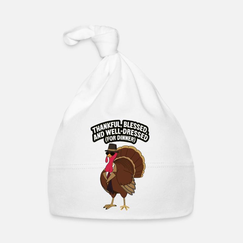 Dinde drôle de Thanksgiving Bonnet bio Bébé