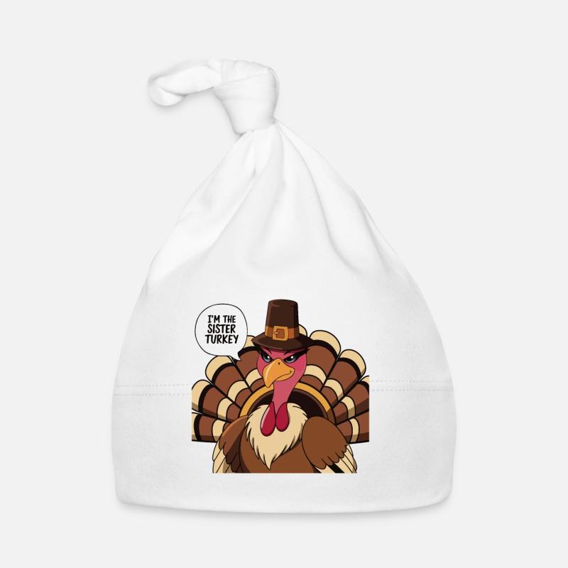 Dinde drôle de Thanksgiving Bonnet bio Bébé