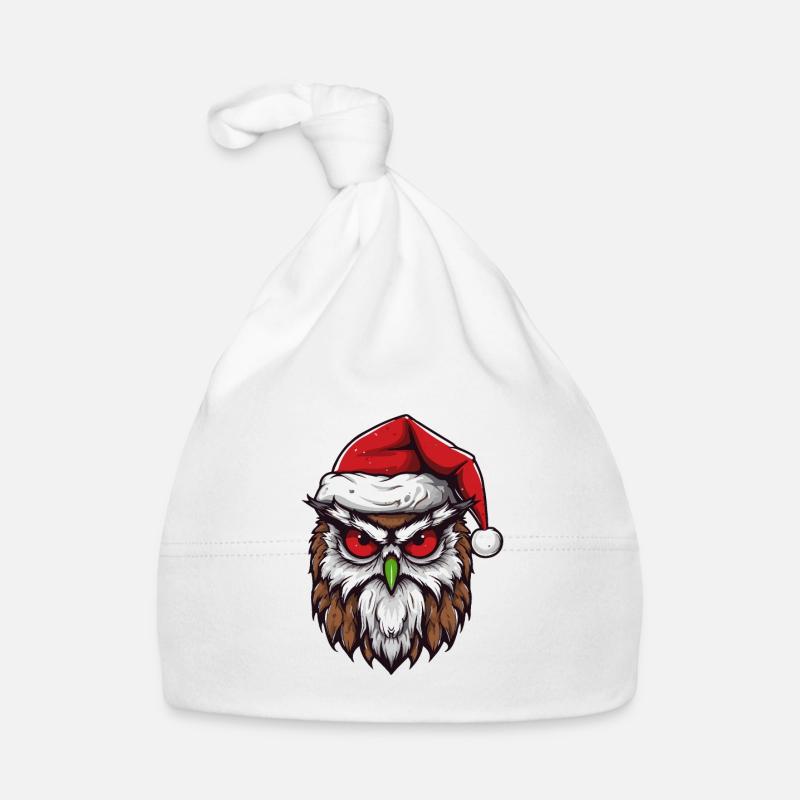Eule Kopf Weihnachten Portät Baby Bio-Mütze