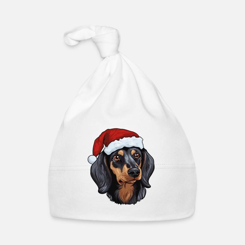 Teckel tête de chien Noël Bonnet bio Bébé