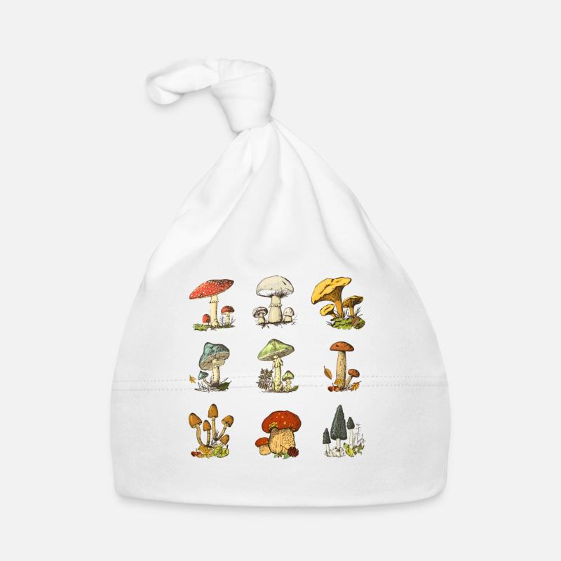 Illustrations de champignons colorés Champignon coloré Bonnet bio Bébé
