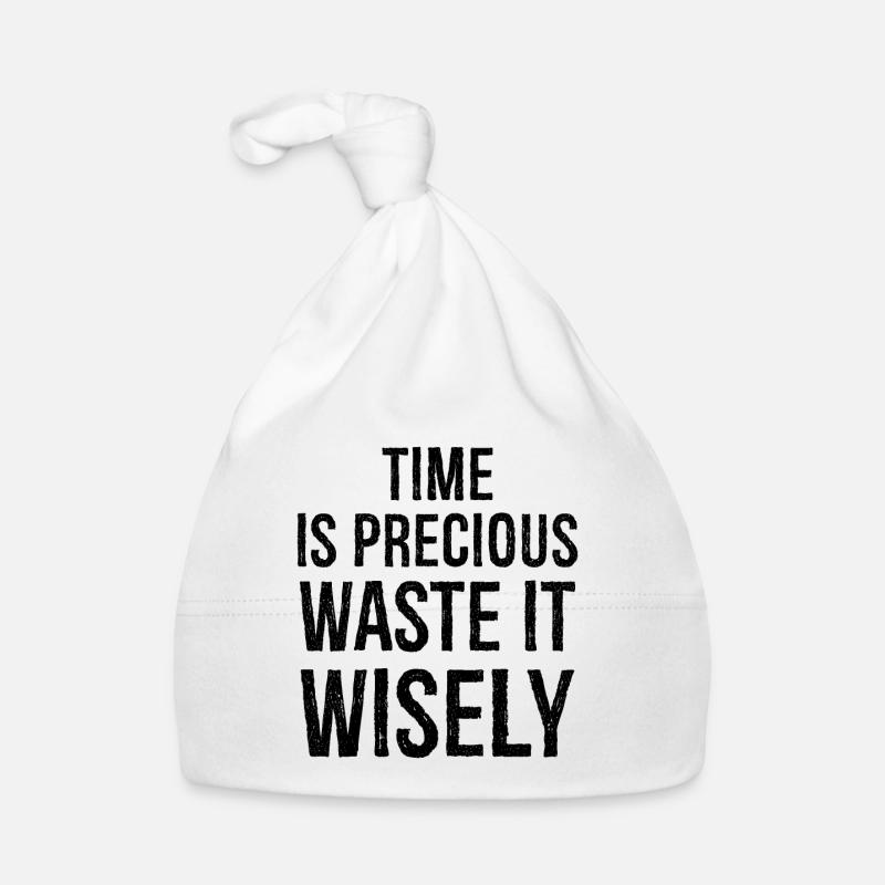 time is precious funny shirt Bonnet bio Bébé