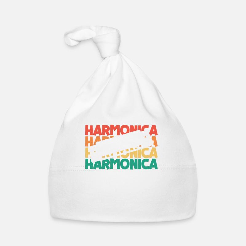 Harmonica Texte rétro Harmoniste Harmoniciste Bonnet bio Bébé
