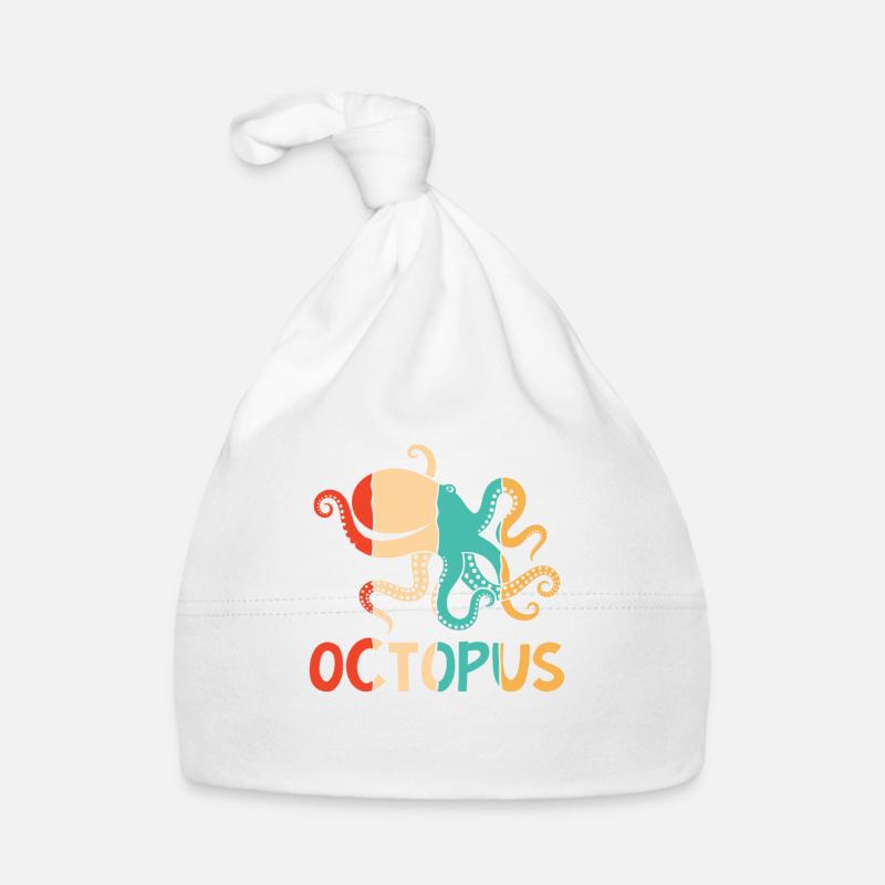 Retro Cephalopoda Octopodes Octopoda Lover Octopus Organic Baby Cap