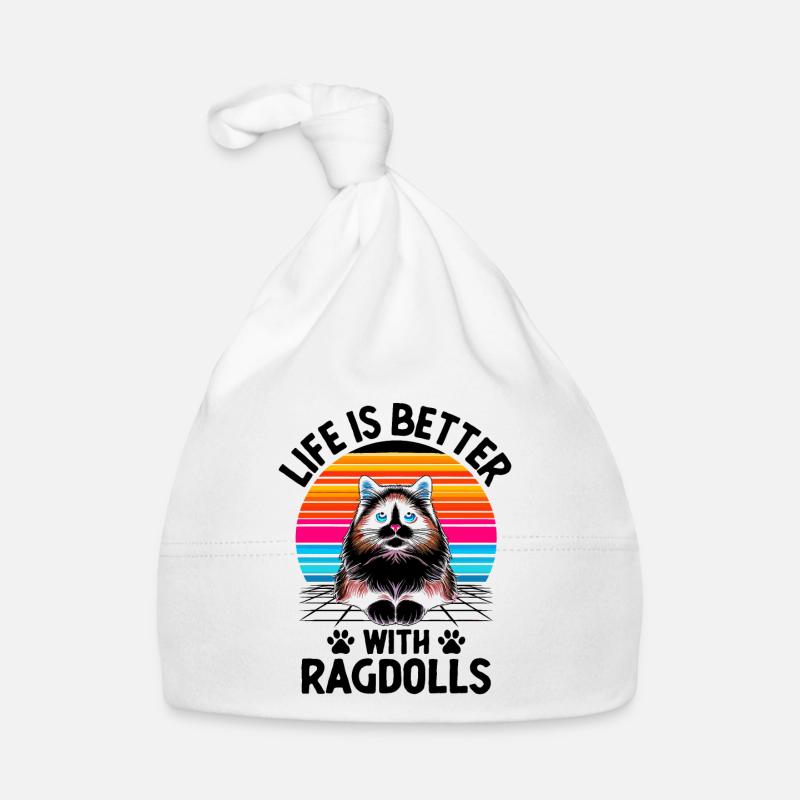 Das Retro-Leben ist besser mit Ragdolls Ragdoll Cat Lov Baby Bio-Mütze