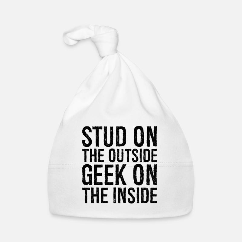 Stud on the outside geek on the inside Organic Baby Cap
