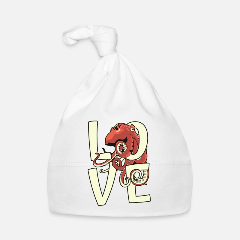 Amour Octopodes Octopoda Cephalopoda Lover Octopus Bonnet bio Bébé