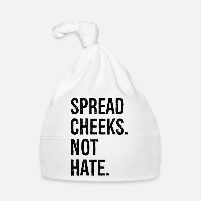 spread cheeks not hate - Organic Baby Cap - white