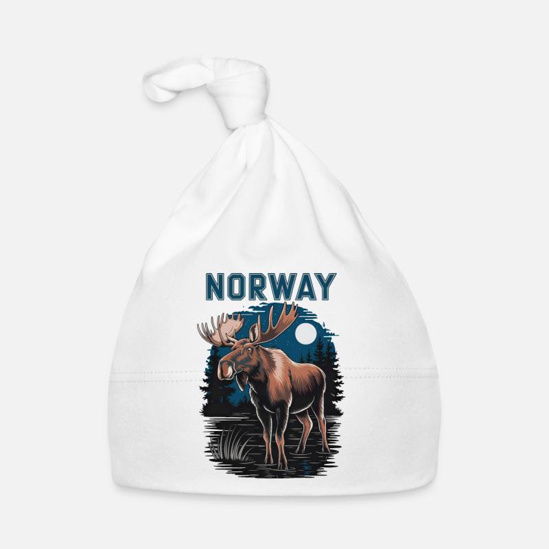 Norway with Moose Organic Baby Cap