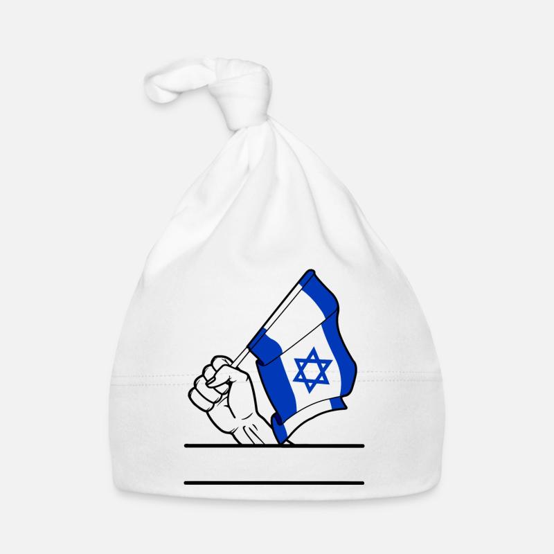 Drapeau Israël espace de texte transparent du poing Bonnet bio Bébé