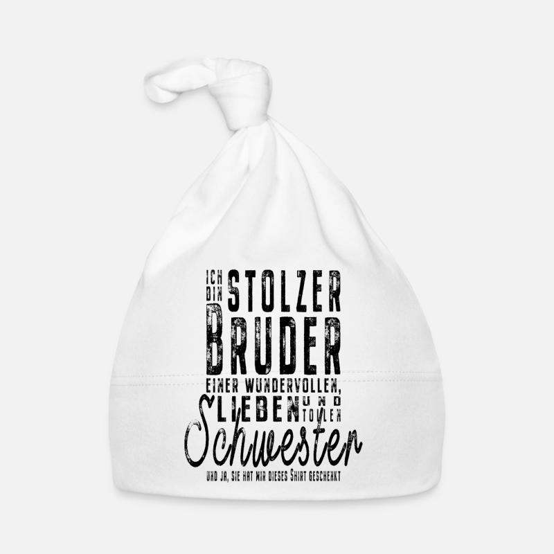 Ich bin stolzer Bruder einer tollen Schwester Baby Bio-Mütze