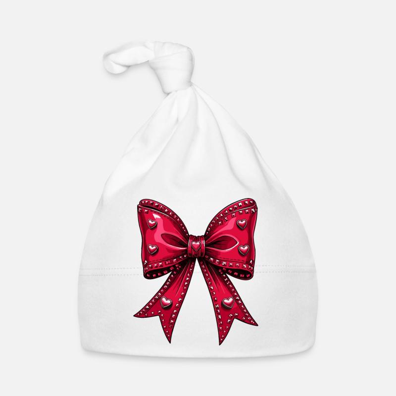 PINK HEART STUDS Organic Baby Cap