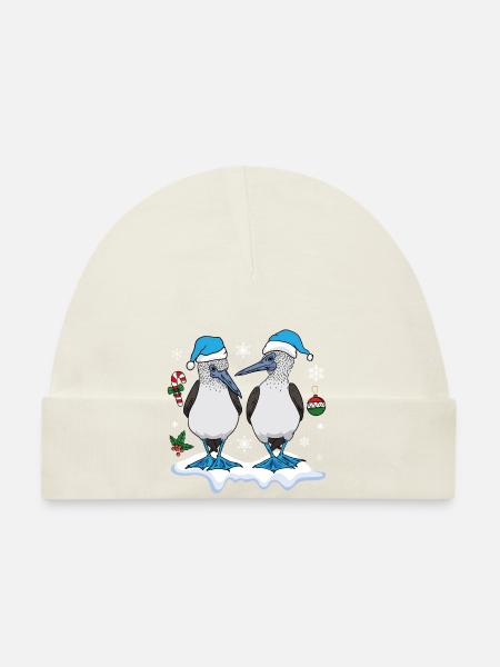 Blaufußtölpel Weihnachten - Baby Bio-Mütze - Weiß - Vorne