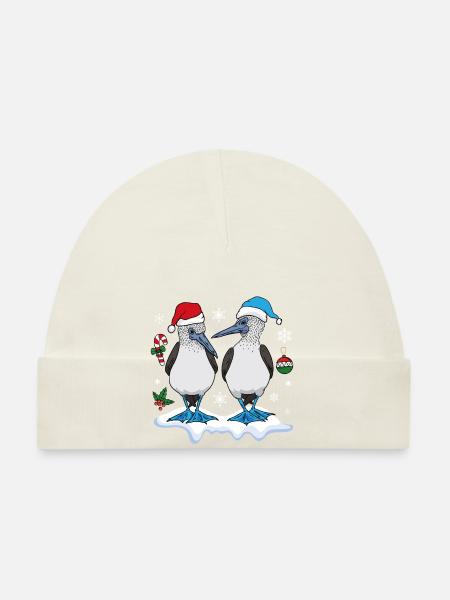 Blue-footed boobies seabirds Christmas - Organic Baby Cap - white - Front