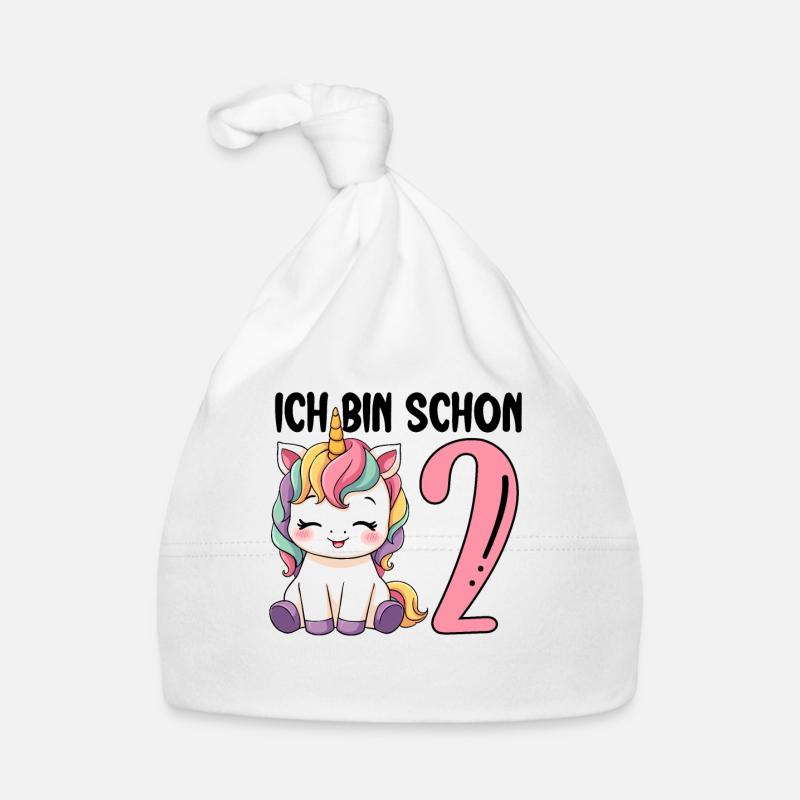 Ich bin schon Zwei Einhorn 2. Geburtstag Baby Bio-Mütze