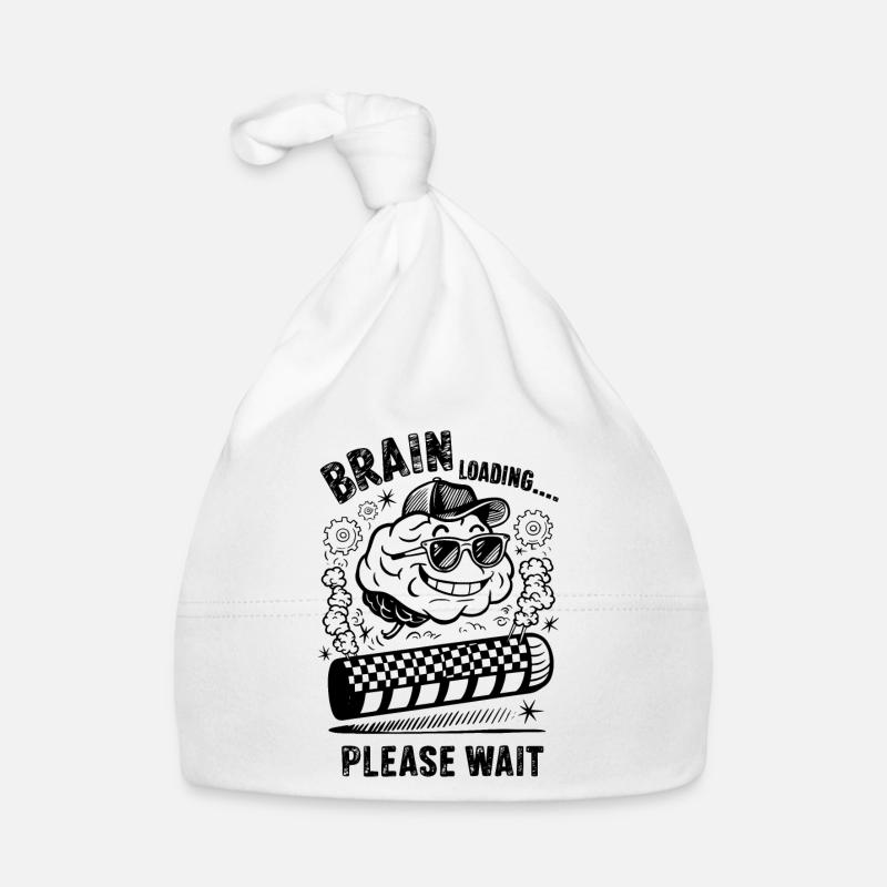 Brain Loading Funny Intelligent Humor Progress Art Organic Baby Cap