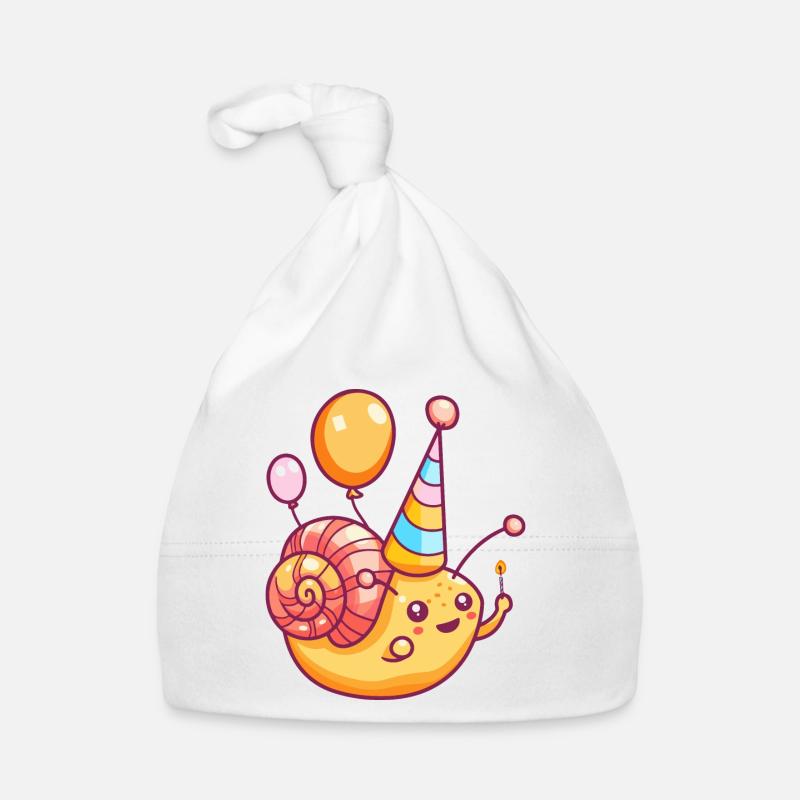 Snail Birthday Comic Cute Organic Baby Cap