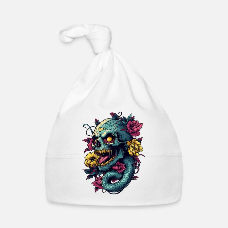 Crâne et serpent Bonnet bio Bébé