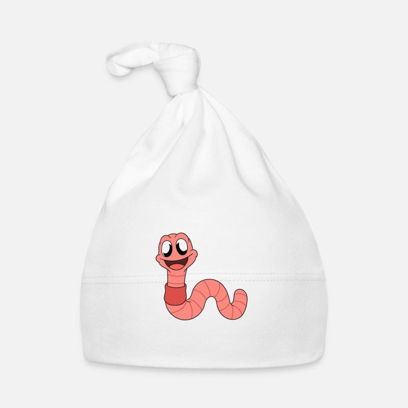 Cute worm funny earthworm worms Organic Baby Cap