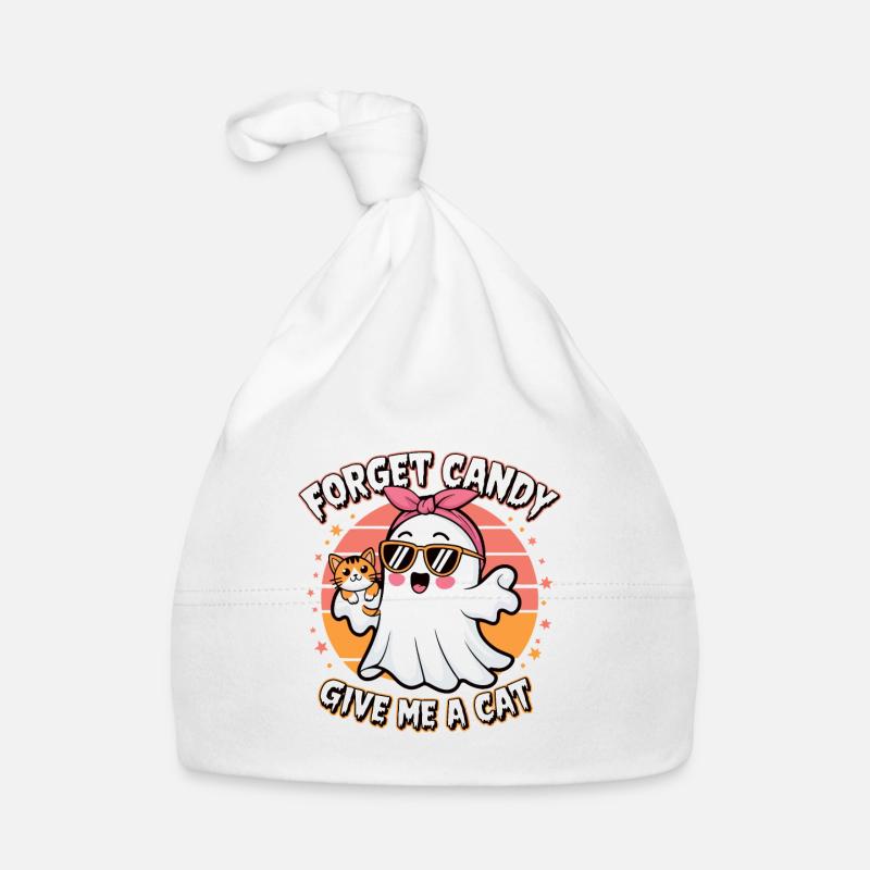Halloween Cat Forget Candy Give Me A Cat Organic Baby Cap