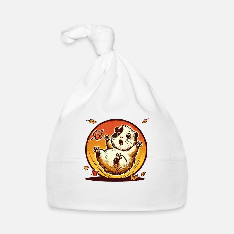 Hamster mit Herbst-Blättern Baby Bio-Mütze