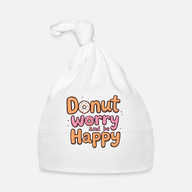 Donut Worry Be Happy - Donut drôle disant Donut Bonnet bio Bébé