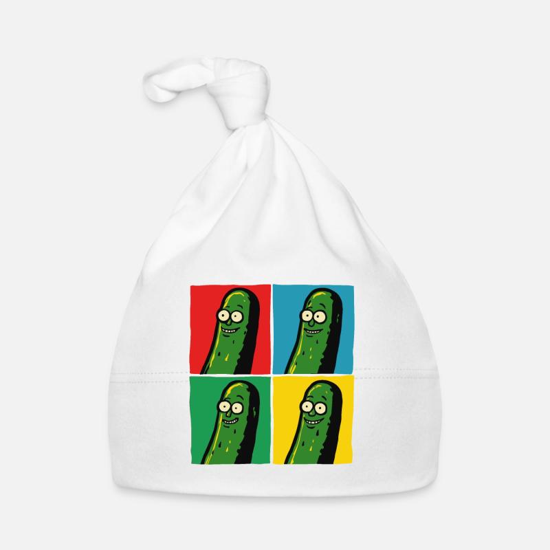 Cornichons amusants pour les végétaliens et les végétariens dans l’alimentation - Bonnet bio Bébé - blanc